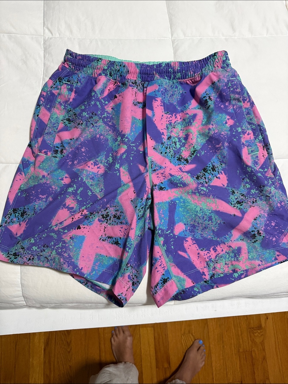 Birddogs Purple & Pink Athletic Shorts with Teal Accents